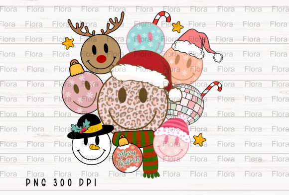 Download Smiley Face Leopard Retro Christmas PNG - Christmas png Collection