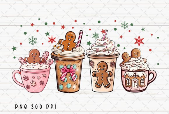 Download Pink Gingerbread Coffee Christmas PNG - Christmas png Collection