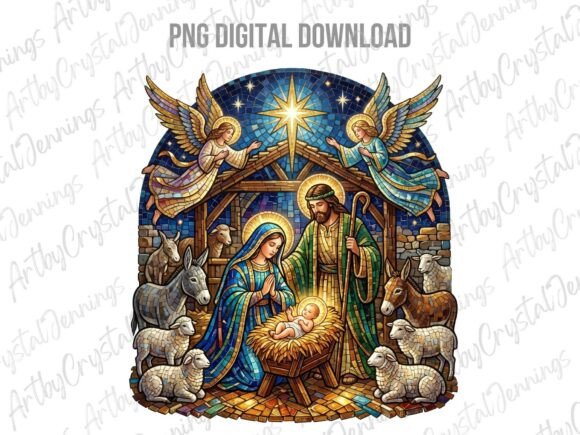 Download Stained Glass Nativity Christmas PNG - Christmas png Collection