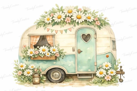 Download Boho Floral Camper PNG Clipart - Camper png Collection