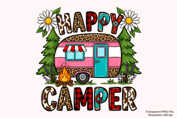 Download Happy Camper Png, Retro Camping Png - Camper png Collection