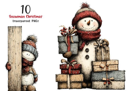 Download Whimsical Peeking Snowman Christmas PNG - Christmas png Collection